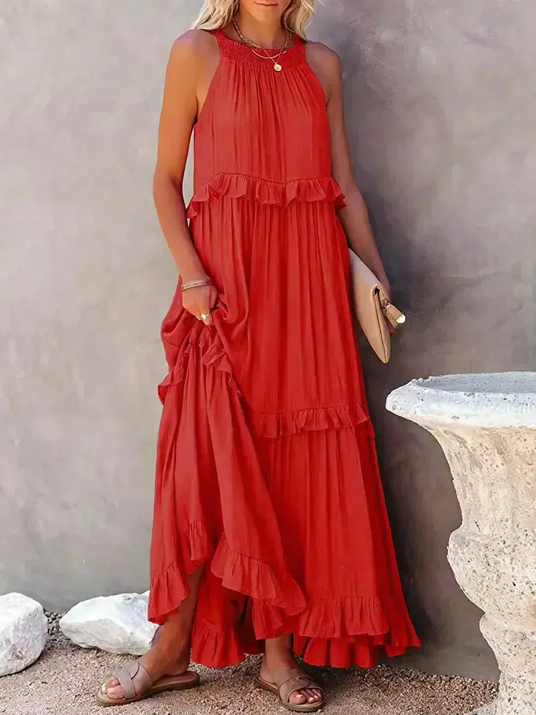 Sarah | Maxy Ruffle Halter Dress (Almost sold out)