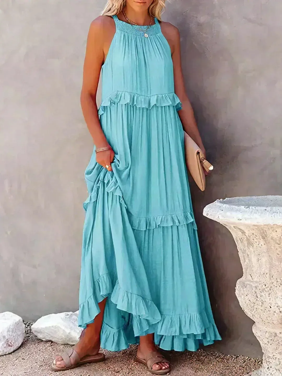 Sarah | Maxy Ruffle Halter Dress (Almost sold out)