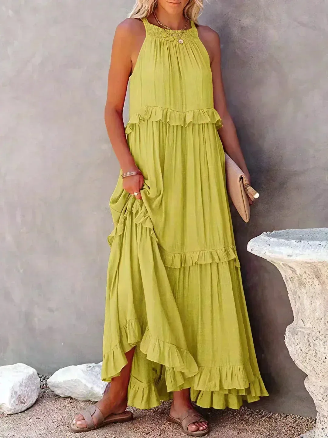 Sarah | Maxy Ruffle Halter Dress (Almost sold out)