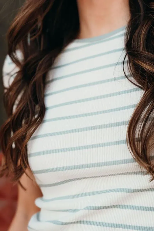 Saxton Striped Tee Sage Green ZT251263