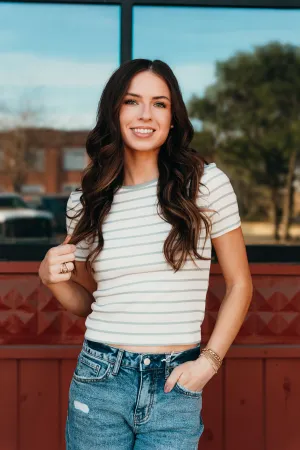 Saxton Striped Tee Sage Green ZT251263