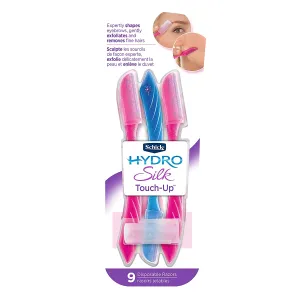 Schick Hydro Silk Touch-Up Multipurpose Exfoliating Dermaplaning Tool, Eyebrow Razor, and Facial Razor with Precision Cover, 3 Count (Packaging May Vary)