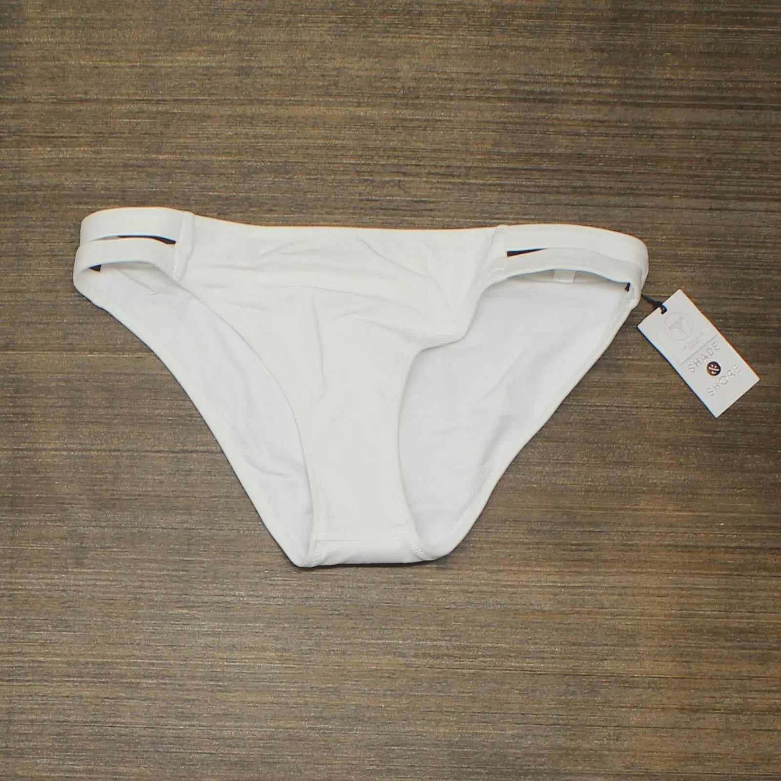Shade & Shore Women's Strappy Side Cheeky Bikini Bottom AFP44 White M