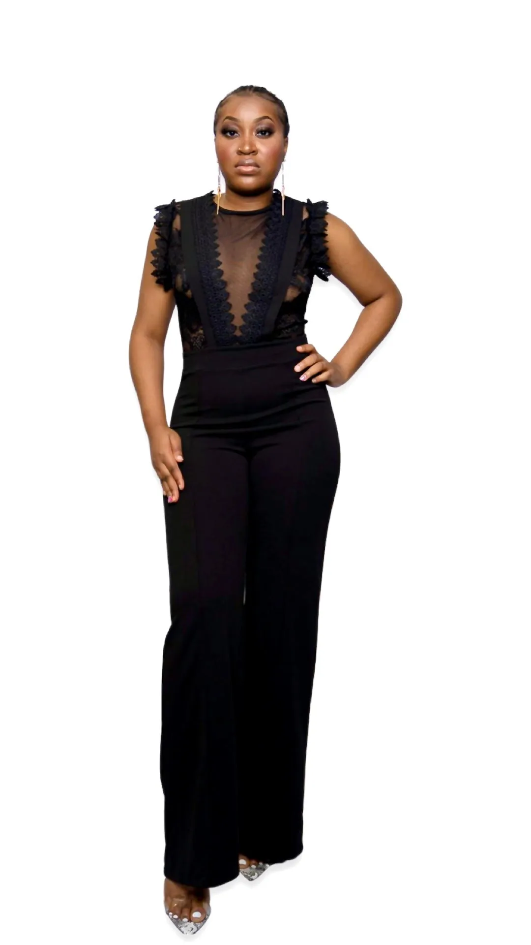 SHEER V JUMPSUIT