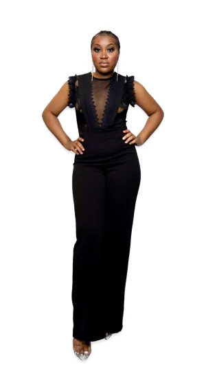 SHEER V JUMPSUIT