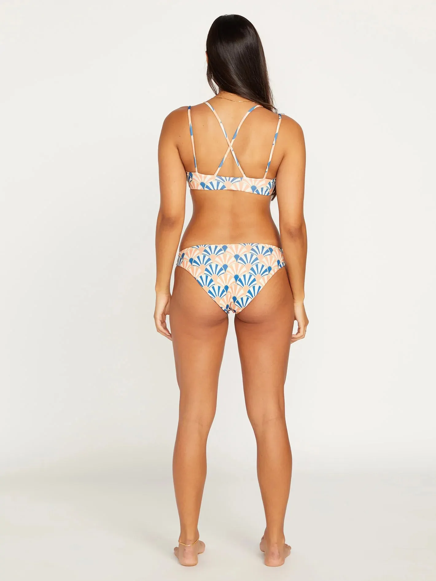 Shell Yeah Vneck Bikini Top - PAPAYA