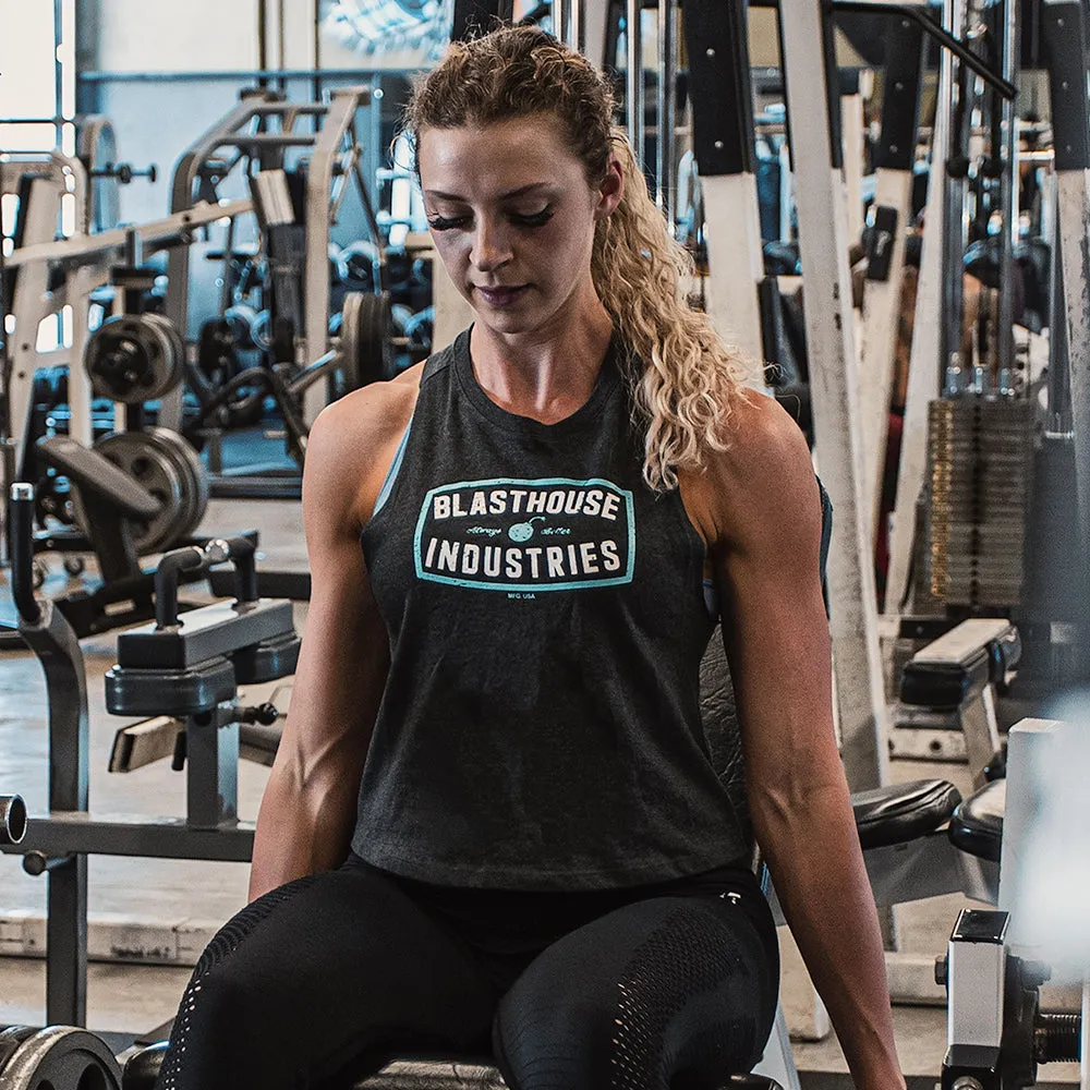 SHIELD CROP TANK - CHARCOAL