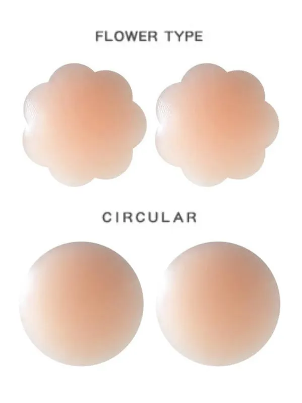 Silicone Nipple Covers - 3 Pairs Women's Reusable Adhesive Invisible Pasties Nippleless Covers Round