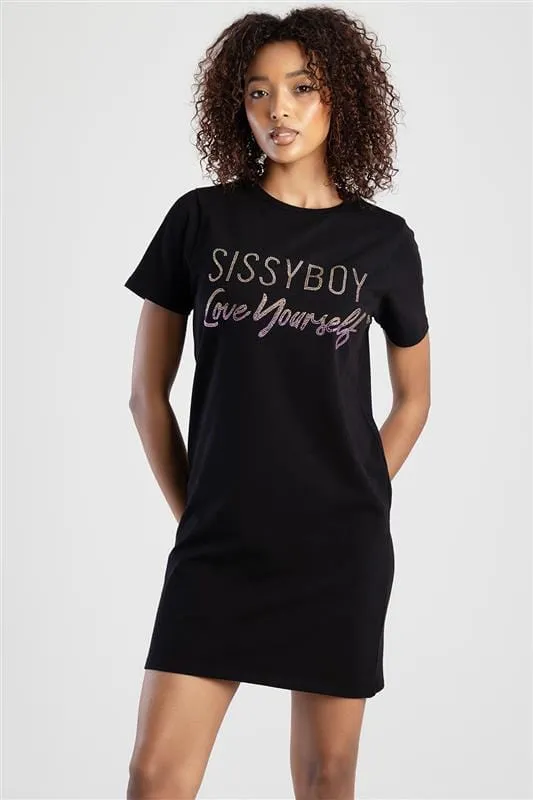 Sissy Boy Fraser T Shirt Dress Black