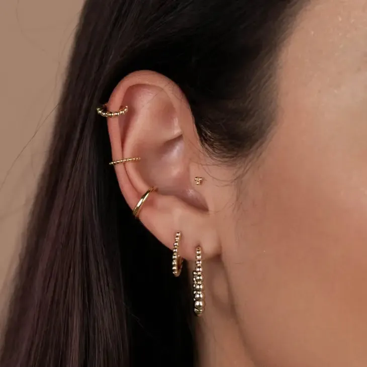 Small Ball Hoop Earring