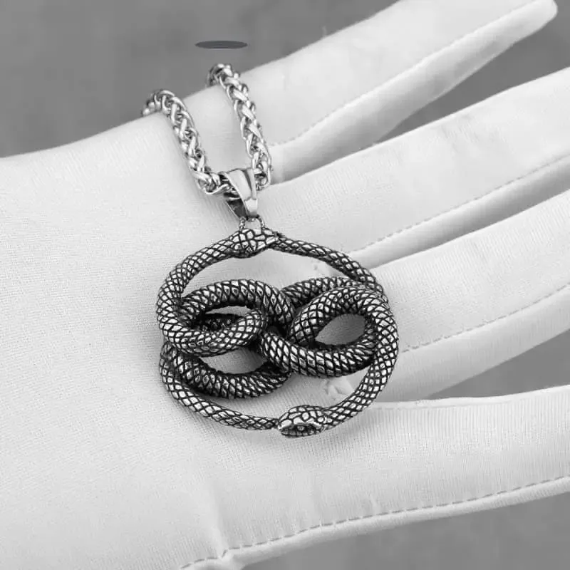 Snake Titanium Steel Pendant - Durable Minimalist Design