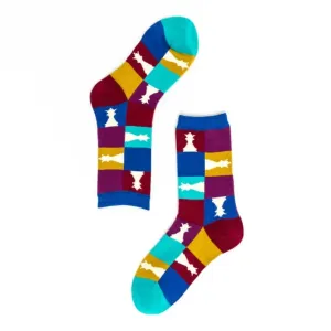 Sock Candy '90s Colorblock Chess Crew Sock