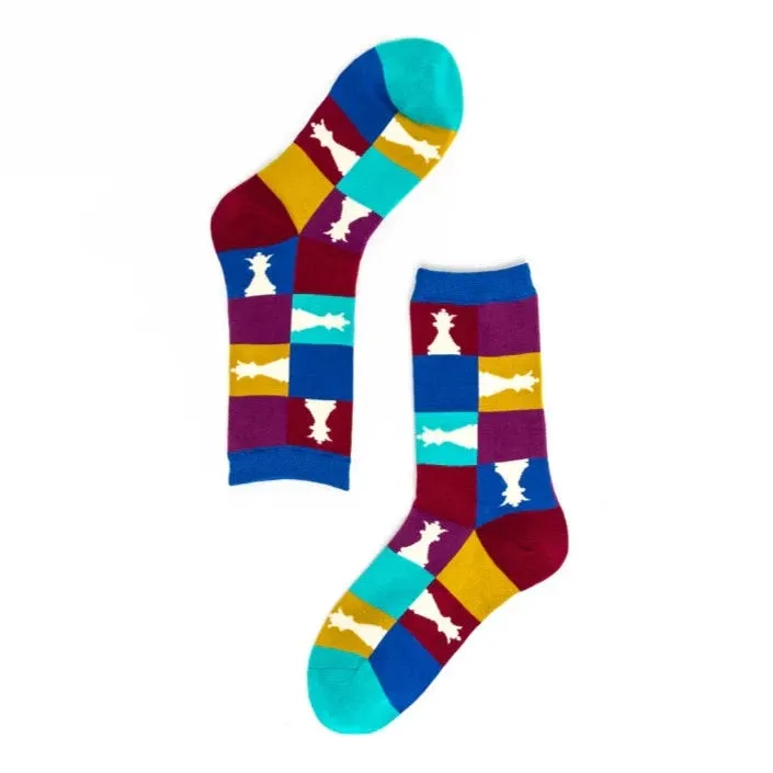 Sock Candy '90s Colorblock Chess Crew Sock