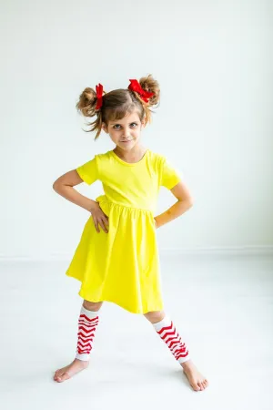 SOLID S/S POCKET TWIRL DRESS