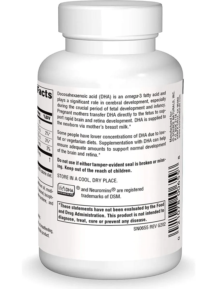 Source Naturals, DHA Neuromins® 200 mg, 120 vegetarian softgels
