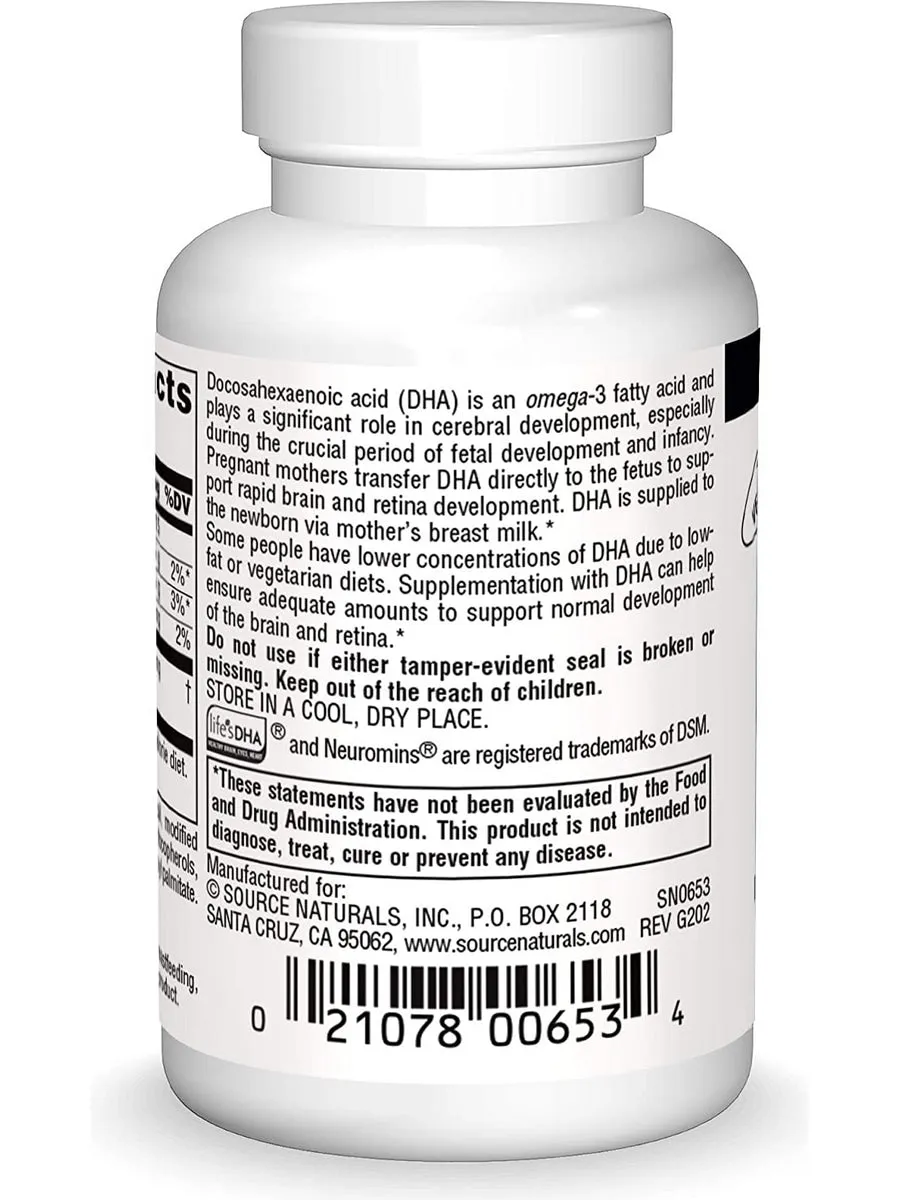 Source Naturals, DHA Neuromins® 200 mg, 30 vegetarian softgels