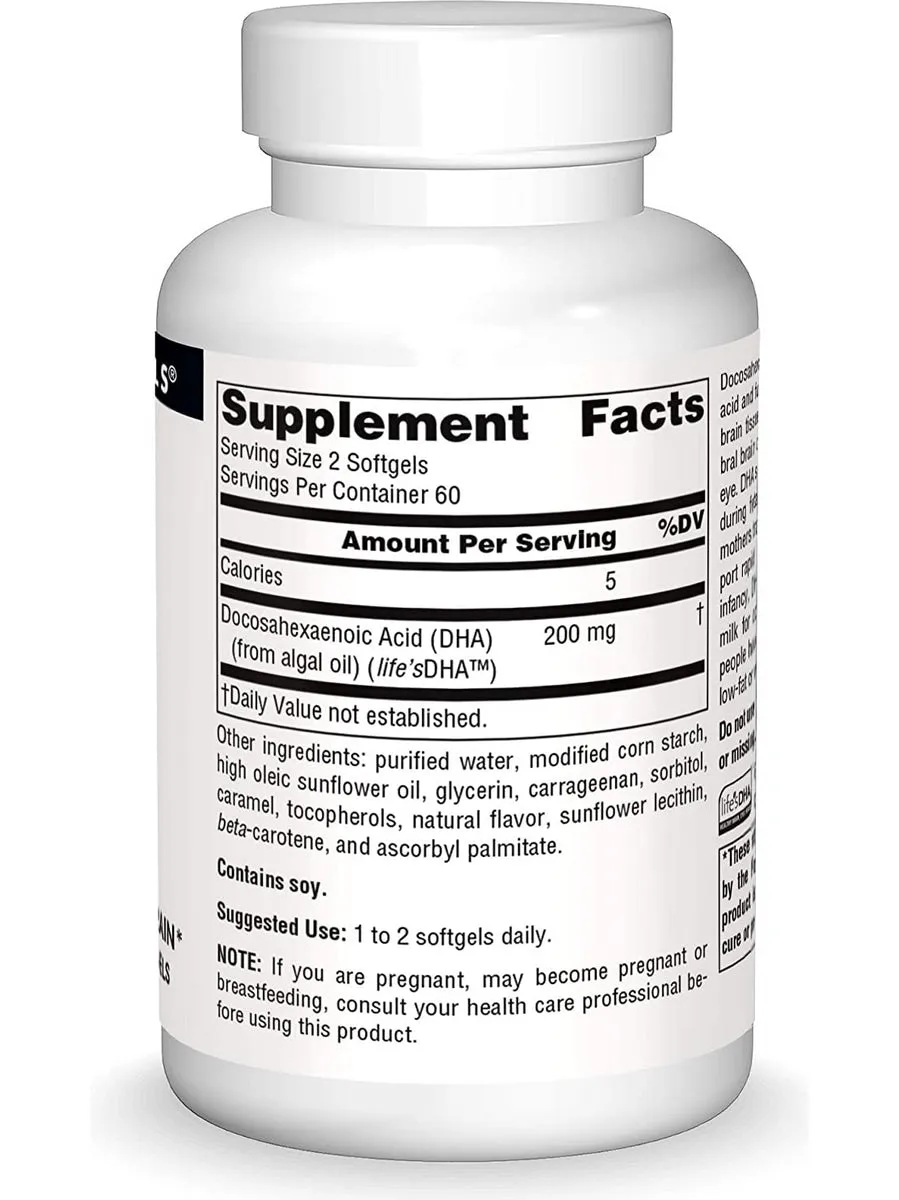Source Naturals, DHA Neuromins® Non-Fish Omega-3 for the Brain 100 mg, 120 vegetarian softgels
