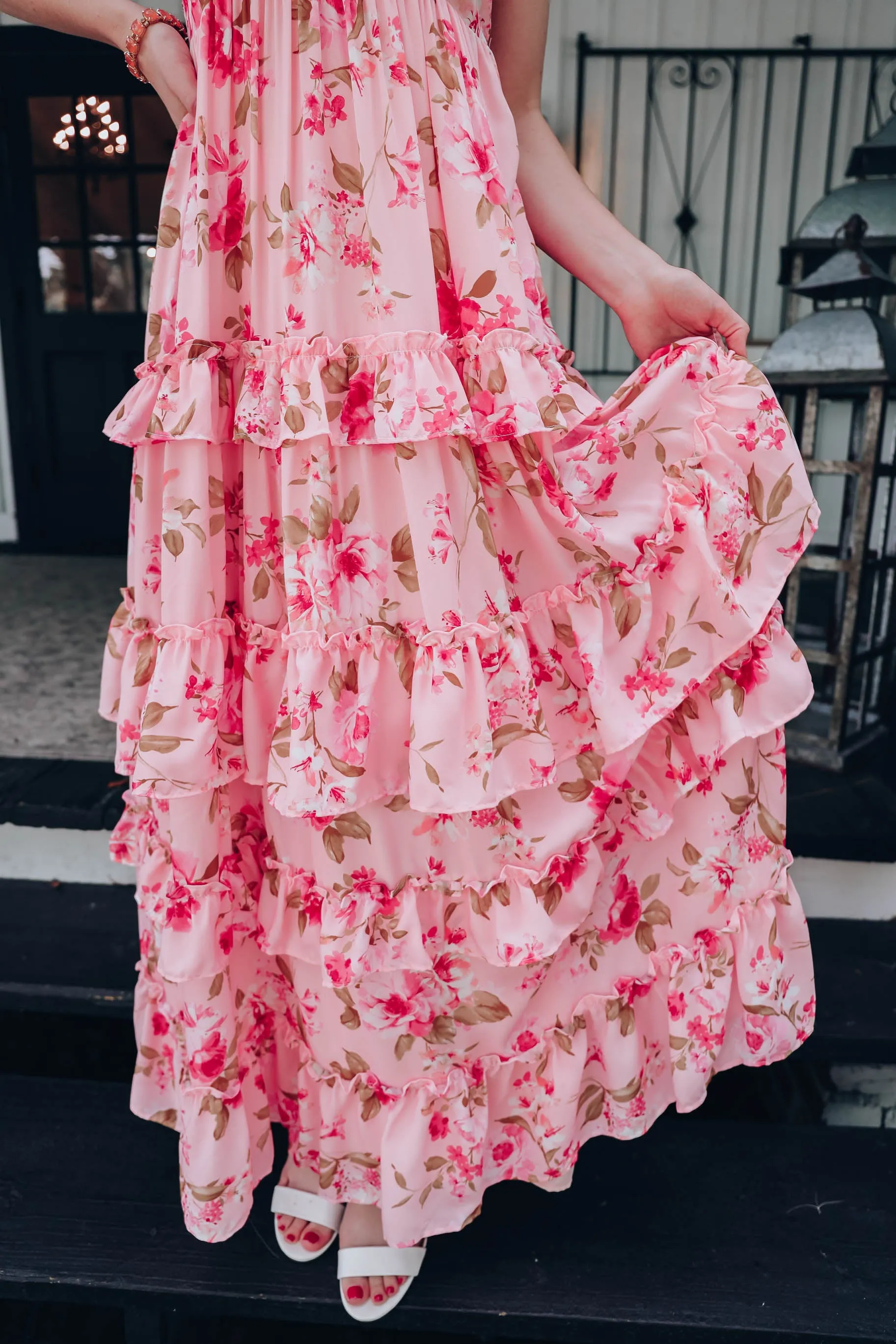 Southern Belle Tiered Floral Maxi Dress