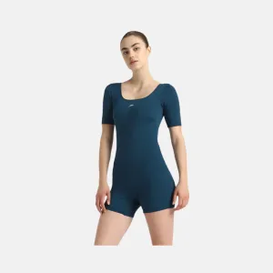 Speedo Endurance  Sleeved Myrtle Racerback Women's Legsuit - Dark Teal/Arctic Glass