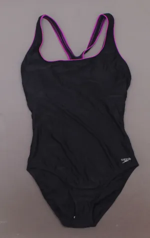 Speedo Women's Racerback One Piece Swimsuit Black / Pink 12