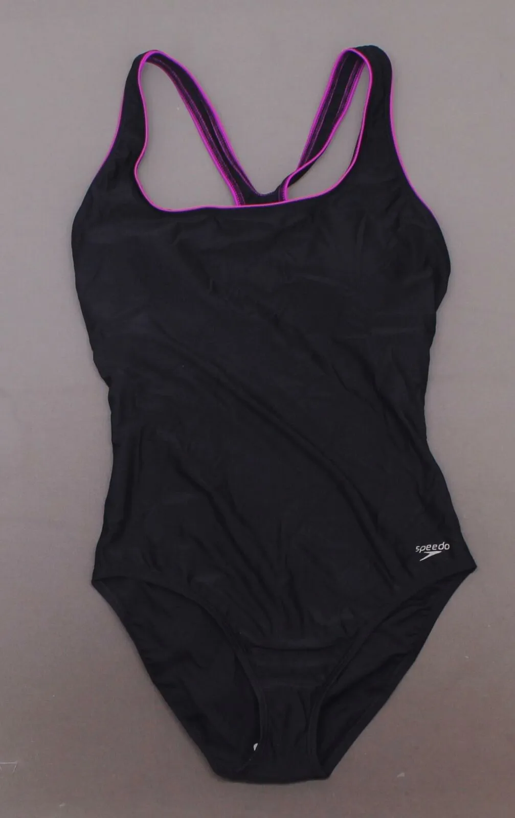 Speedo Women's Racerback One Piece Swimsuit Black / Pink 12