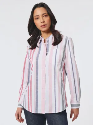Striped Cotton Oversized Button-Down Shirt