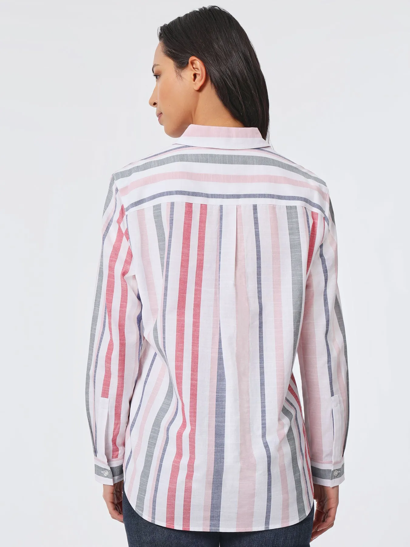 Striped Cotton Oversized Button-Down Shirt