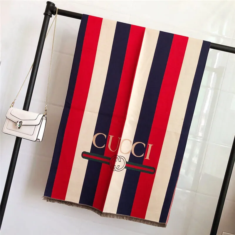 Striped Letter CC Casual Scarf for Women Winter Scarves Women