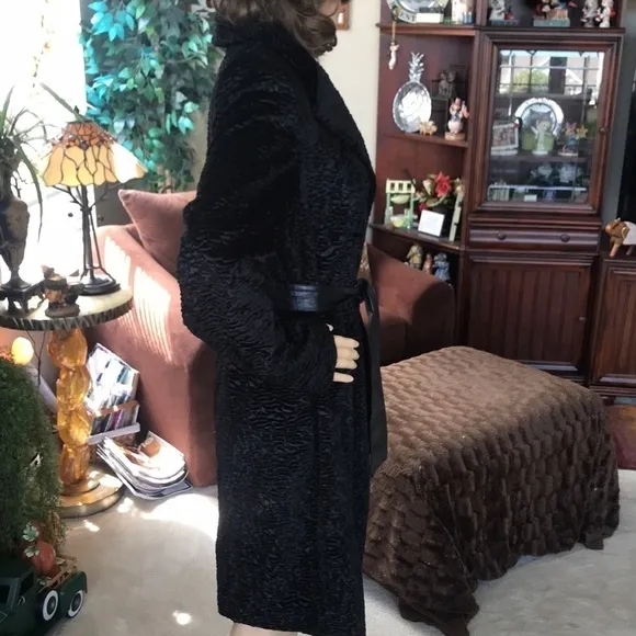 Style &amp; Co. Black Belted Ribbed Velvet Coat Snap Closure