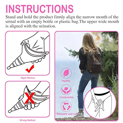Sunany Reusable Female Urinal - Portable Women's Pee Funnel for Camping & Travel