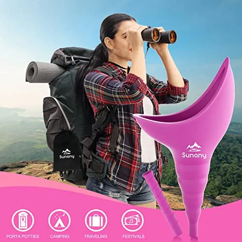 Sunany Reusable Female Urinal - Portable Women's Pee Funnel for Camping & Travel