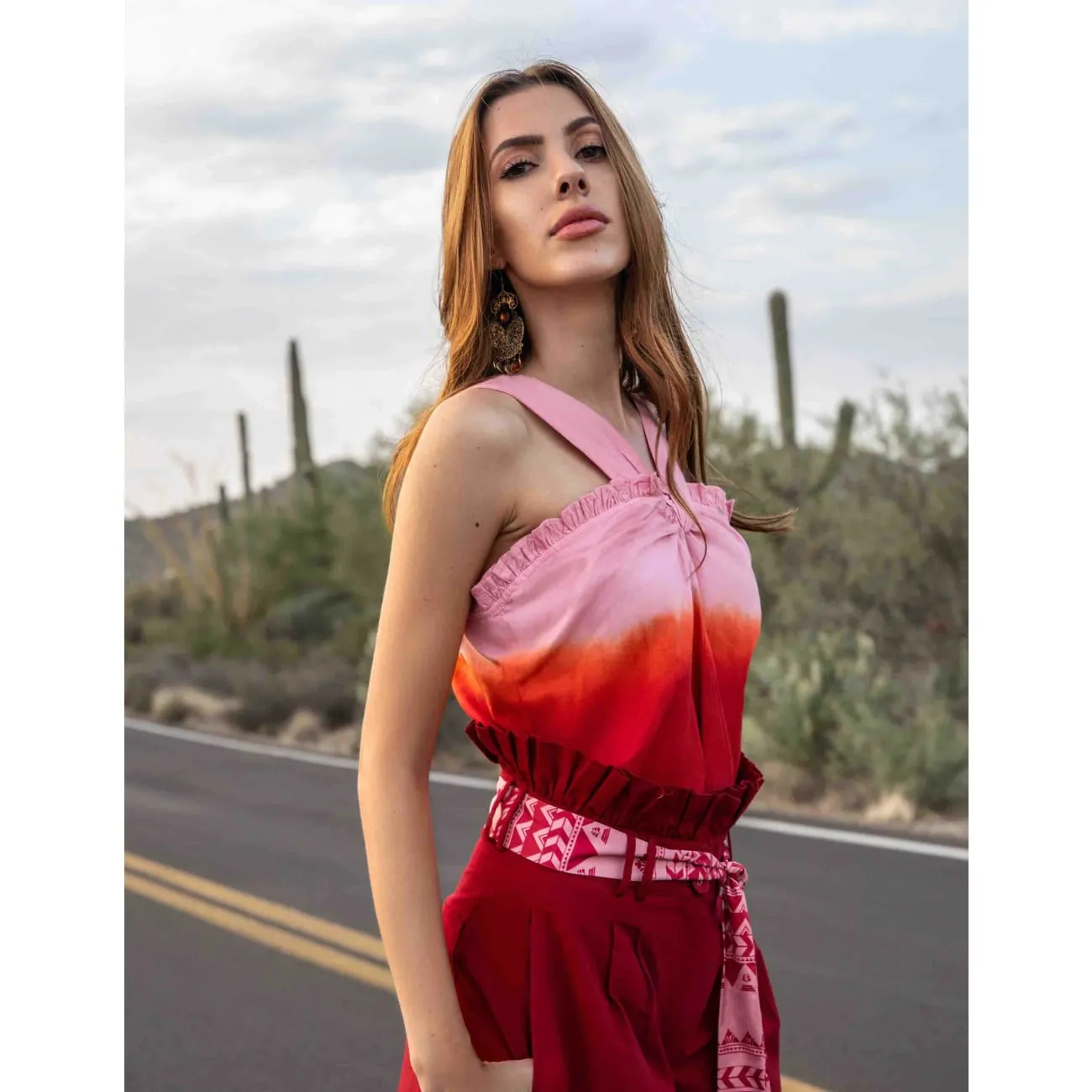Sunset Pink Ombre Top