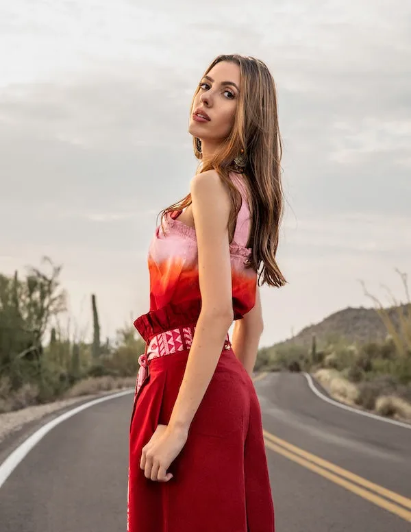 Sunset Pink Ombre Top