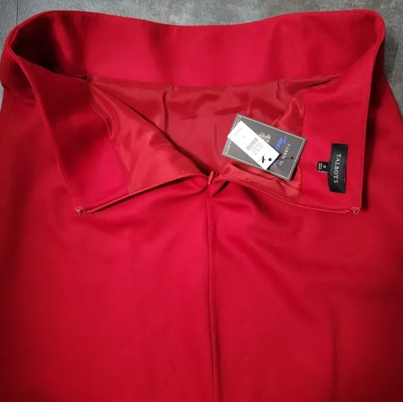 Talbots Full Length Wool Blend Red Skirt, Women's Size 12, NWT