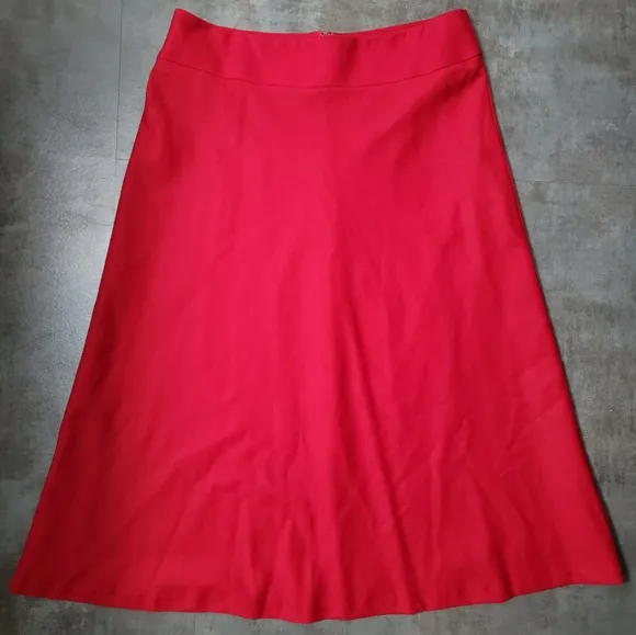 Talbots Full Length Wool Blend Red Skirt, Women's Size 12, NWT
