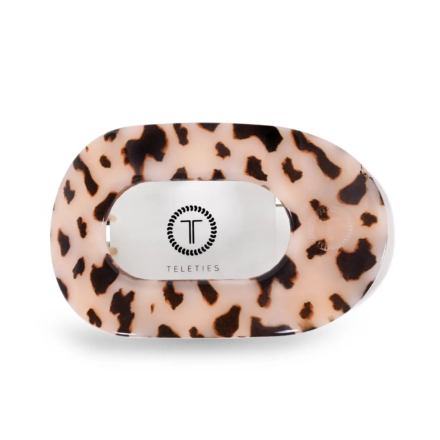 TELETIES | Large Flat Round Clip {Blonde Tortoise}