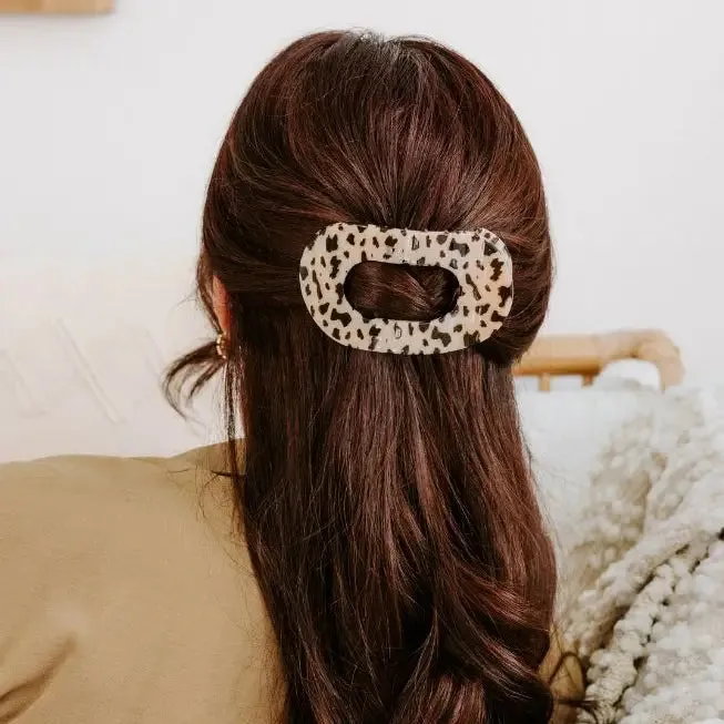 TELETIES | Large Flat Round Clip {Blonde Tortoise}