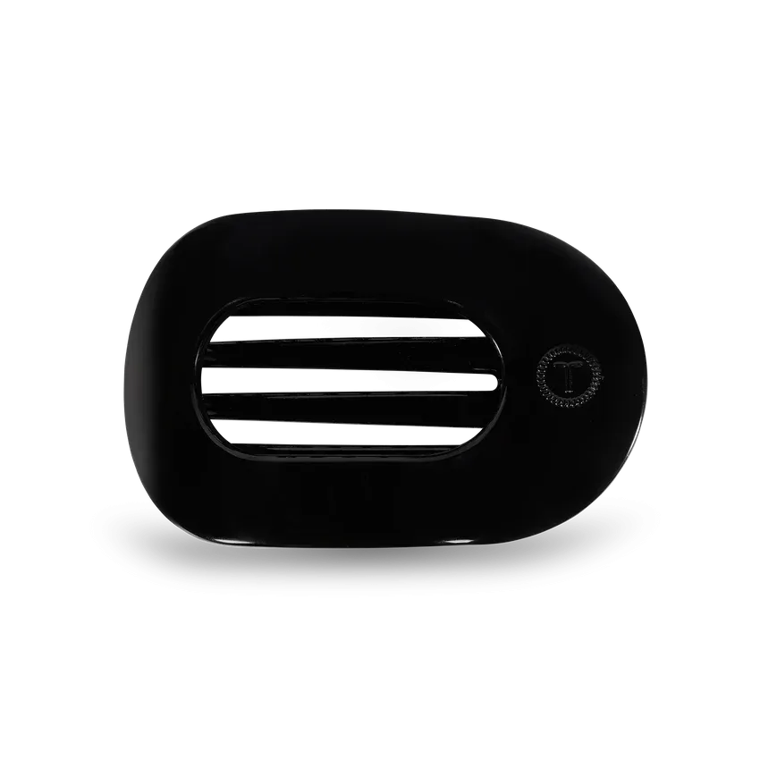 TELETIES | Medium Flat Round Hair Clip {Jet Black}