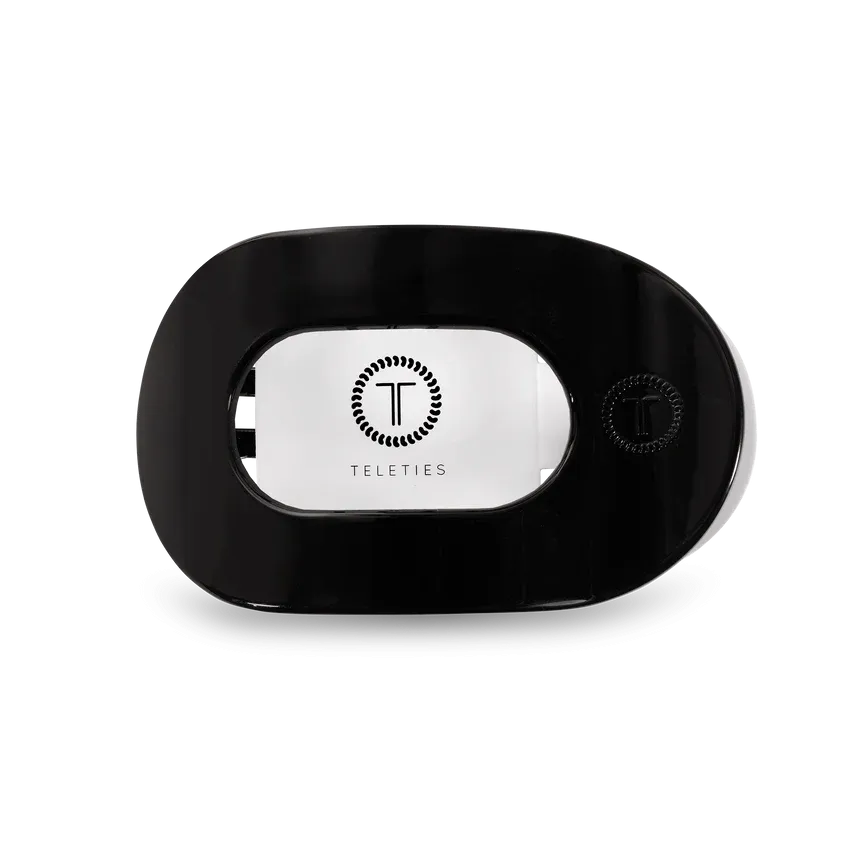 TELETIES | Medium Flat Round Hair Clip {Jet Black}