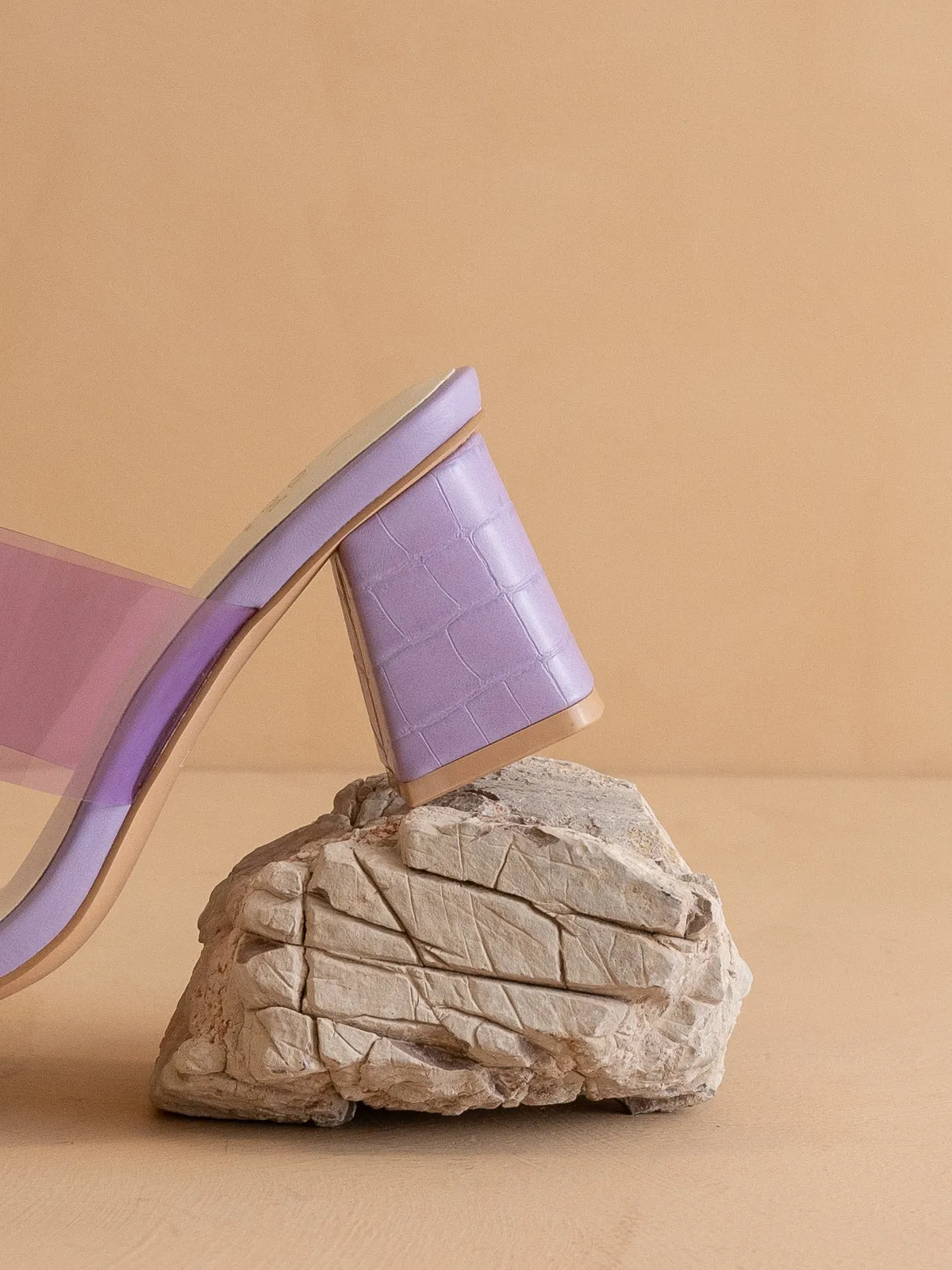 The Bagan | Lavender Transparent Sandal Heel
