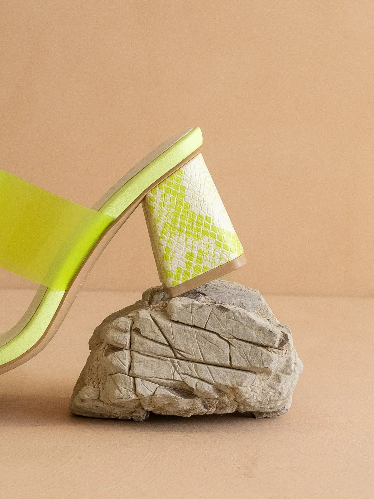 The Bagan | Lime Transparent Sandal Heel
