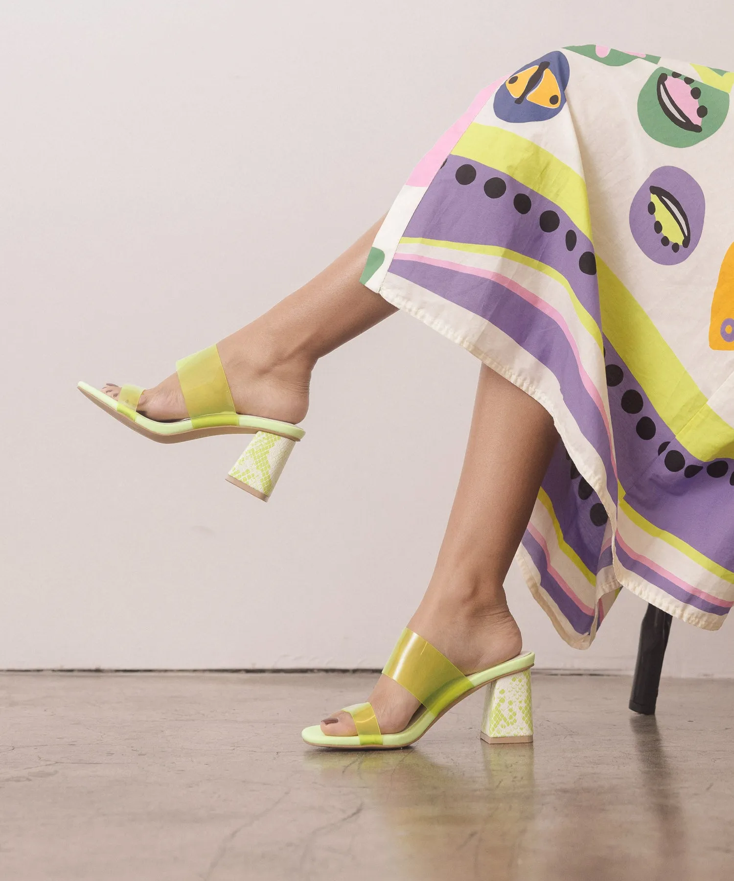 The Bagan | Lime Transparent Sandal Heel