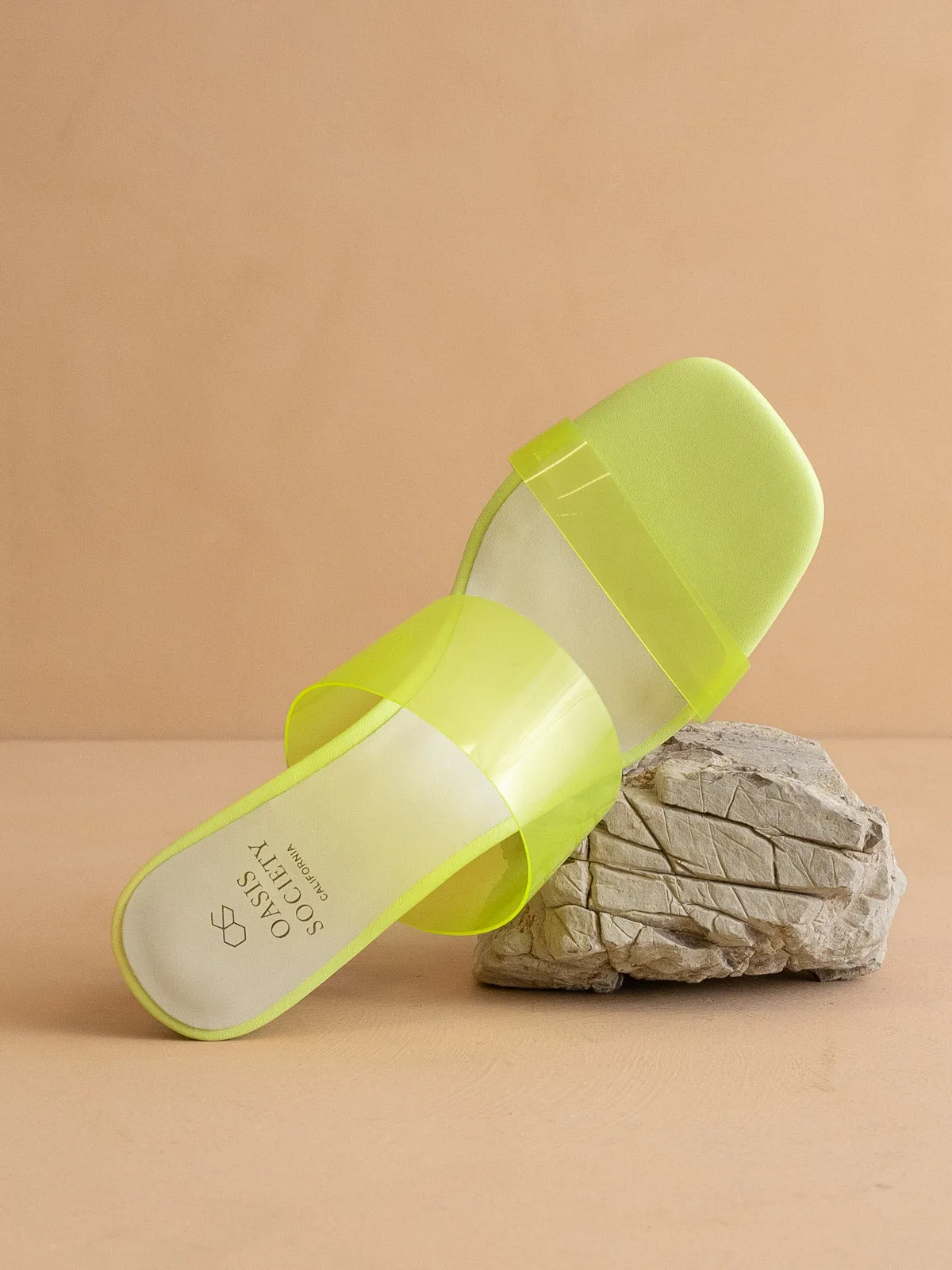 The Bagan | Lime Transparent Sandal Heel