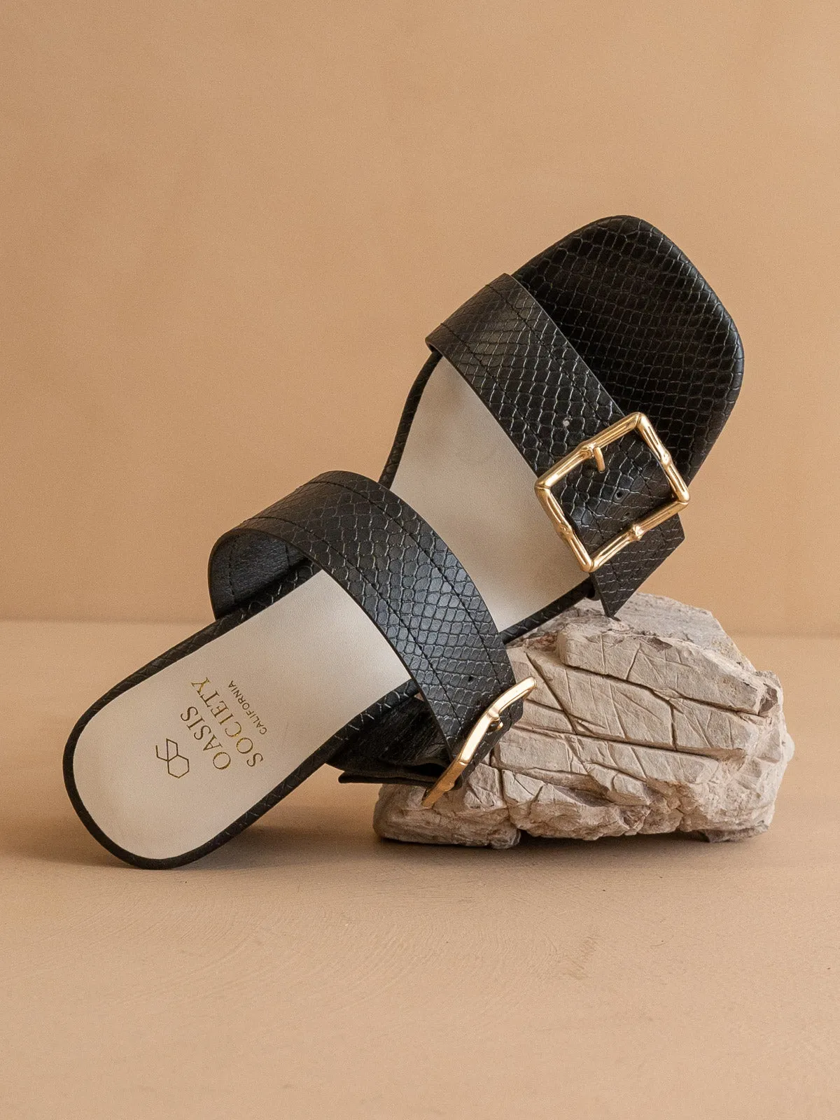 The Havana | Black Bamboo Buckle Heel