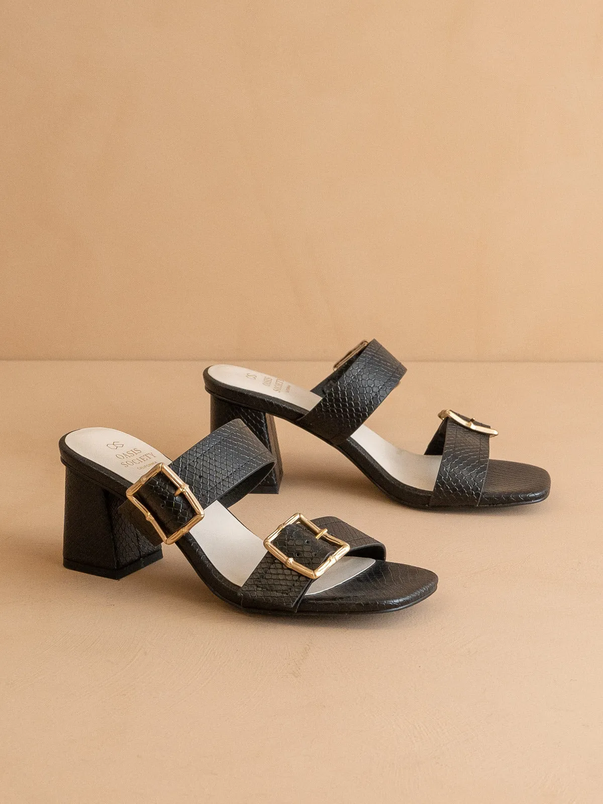 The Havana | Black Bamboo Buckle Heel