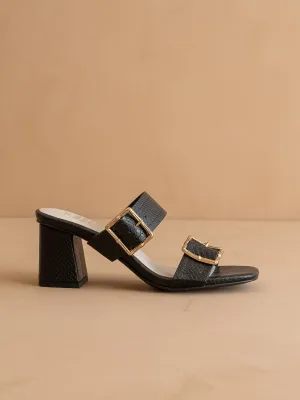 The Havana | Black Bamboo Buckle Heel
