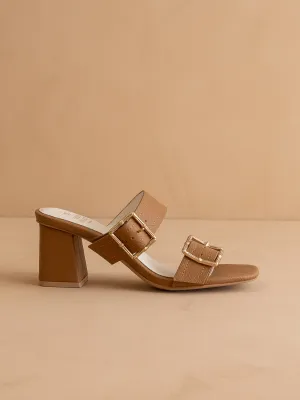 The Havana | Camel Bamboo Buckle Heel