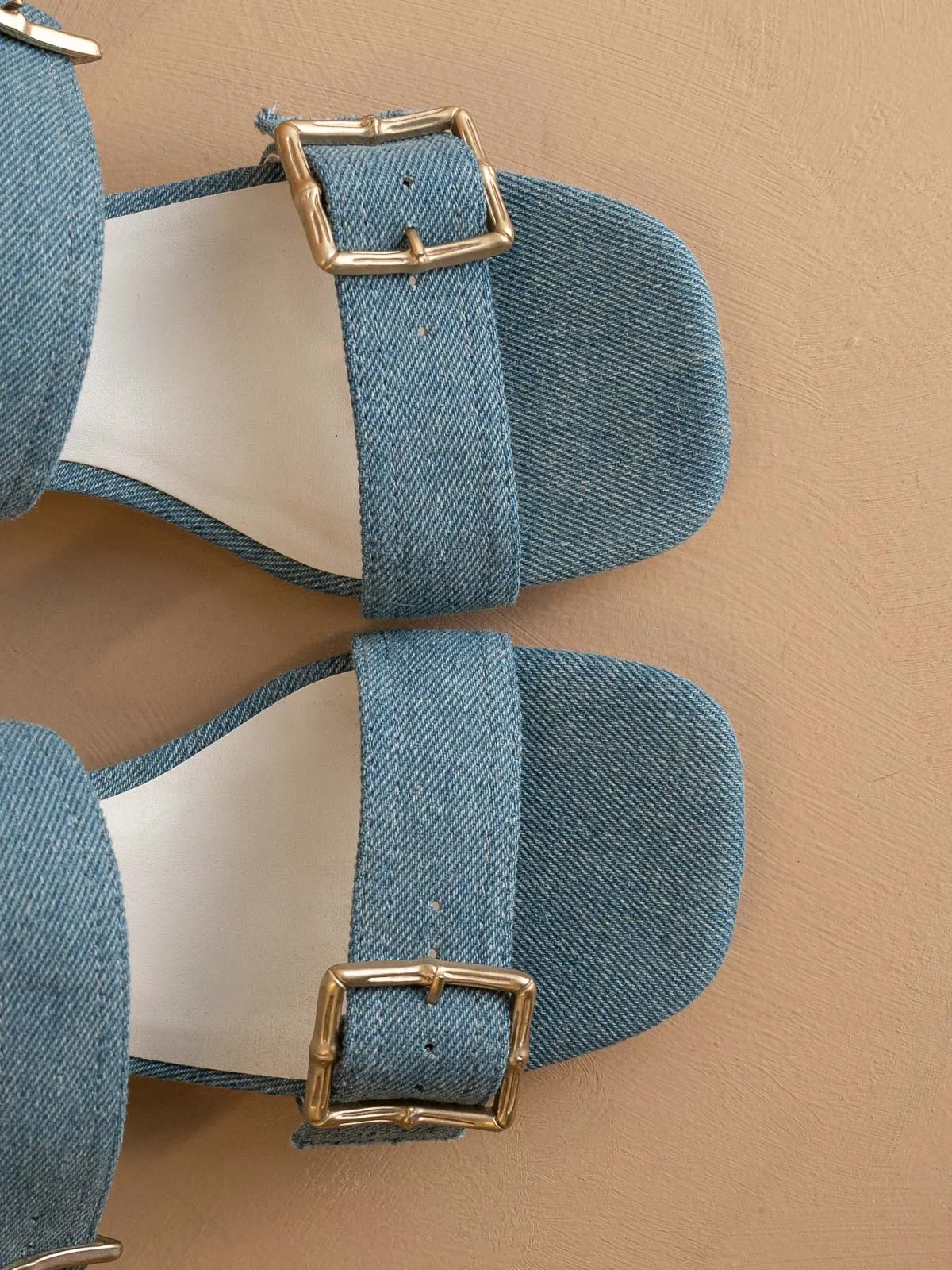 The Havana | Denim Bamboo Buckle Heel