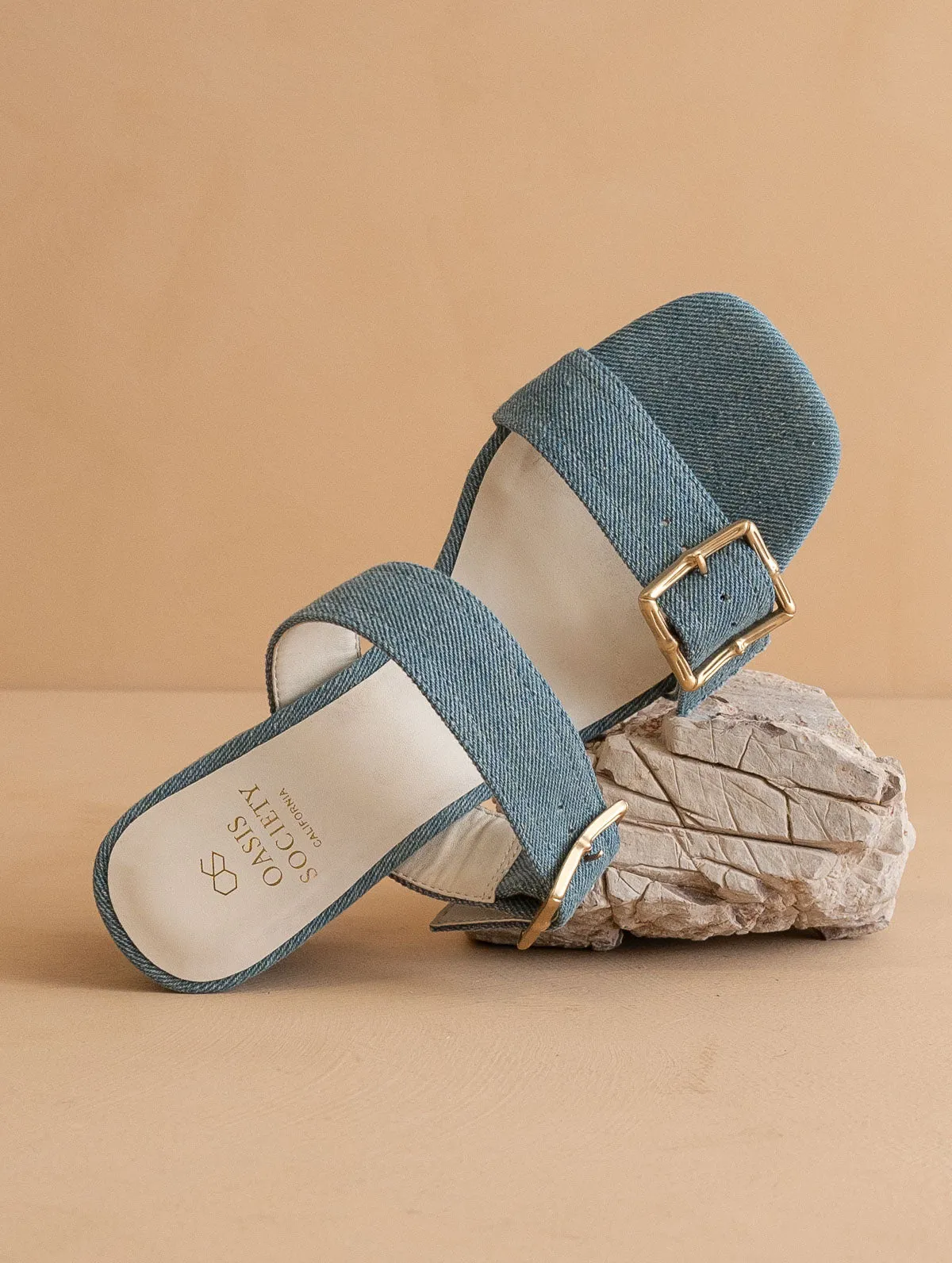 The Havana | Denim Bamboo Buckle Heel
