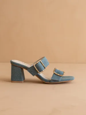 The Havana | Denim Bamboo Buckle Heel